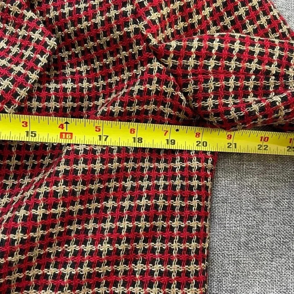 VTG Alfred Dunner Gingham Blazer Jacket Red Petite10 Wool Preppy Career Academia - Picture 10 of 14